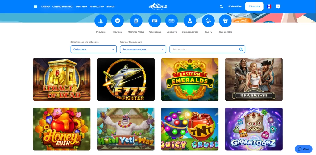 millionz casino jeux en ligne