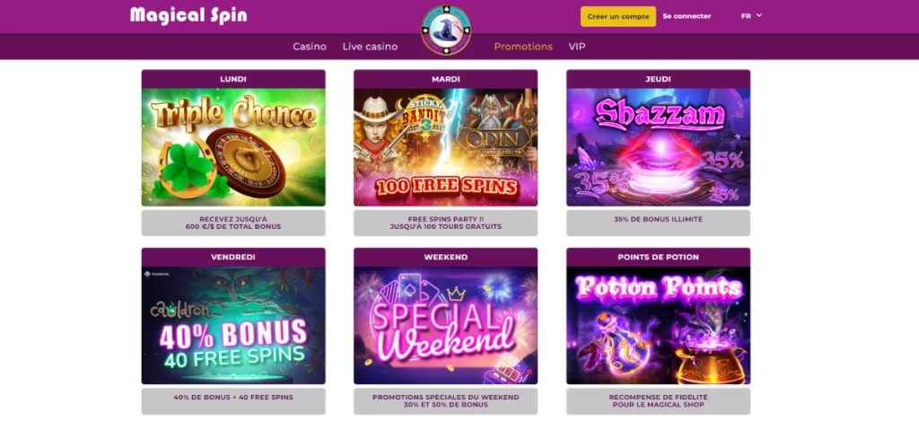 magical spin casino promotions