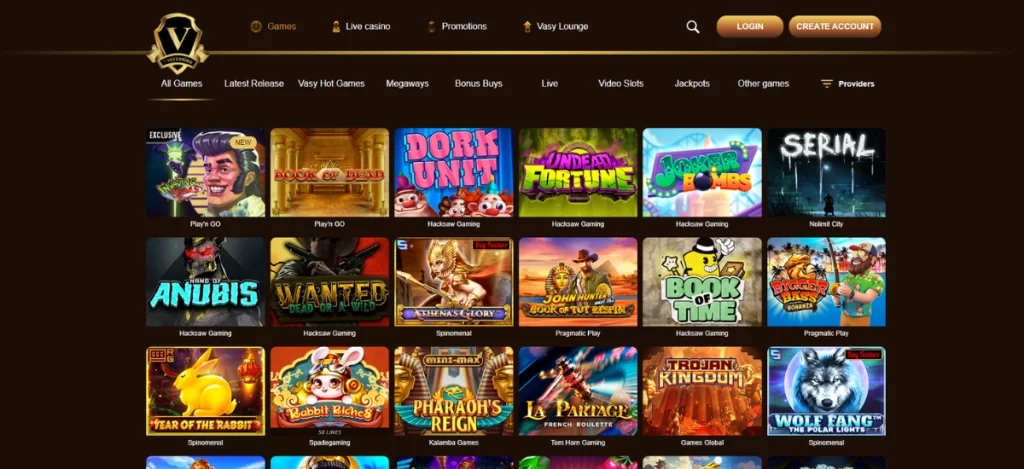 Vasy casino jeux en ligne