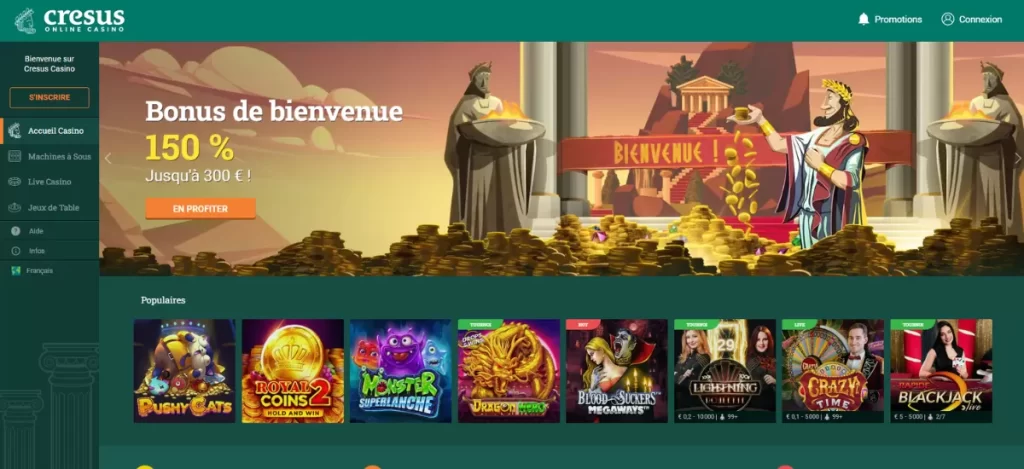 Cresus casino homepage