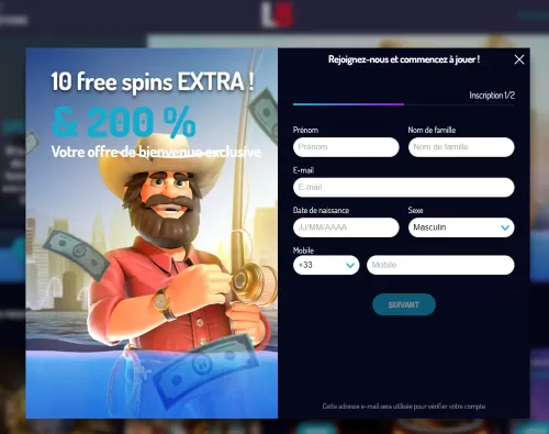 Bonus exclusif Lucky8 avec 10 free spins gratuits et 200 % jusqu'à 500 €